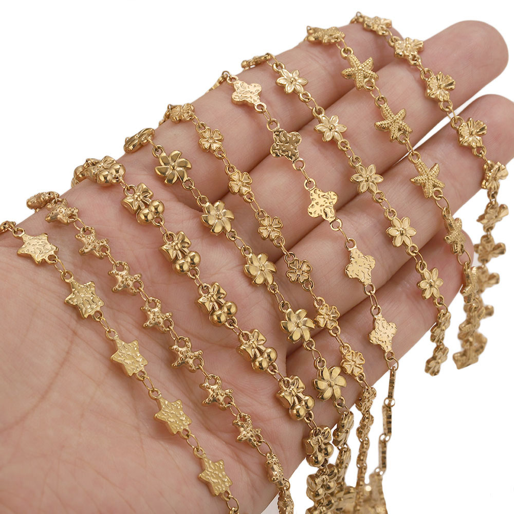 1Meter Stainless Steel Flower  - đánh giá và giá Body Jewelry Necklace