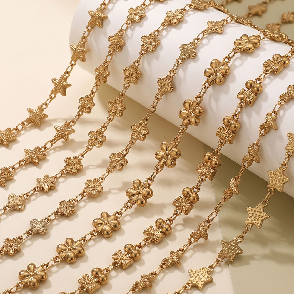 1Meter Stainless Steel Flower  - đánh giá và giá Body Jewelry Necklace