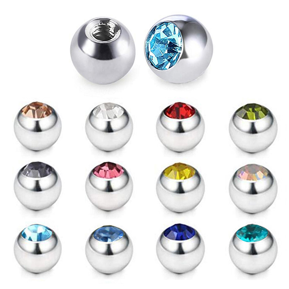 Bộ 60 Inox CZ Pha Lê Lỗ Vít Th - đánh giá và giá Body Jewelry Replacement Ball