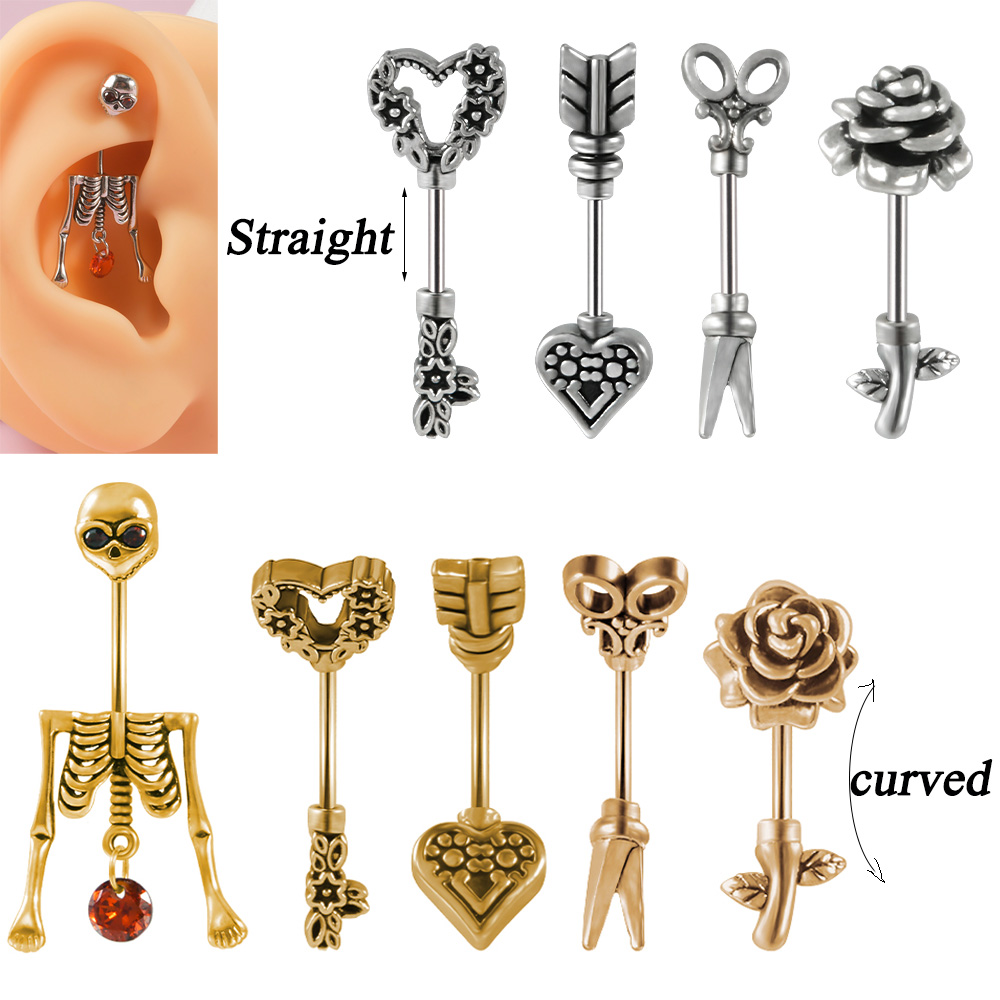 1PC Vintage Surgical Steel Ske - đánh giá và giá Body Jewelry Surgical Steel