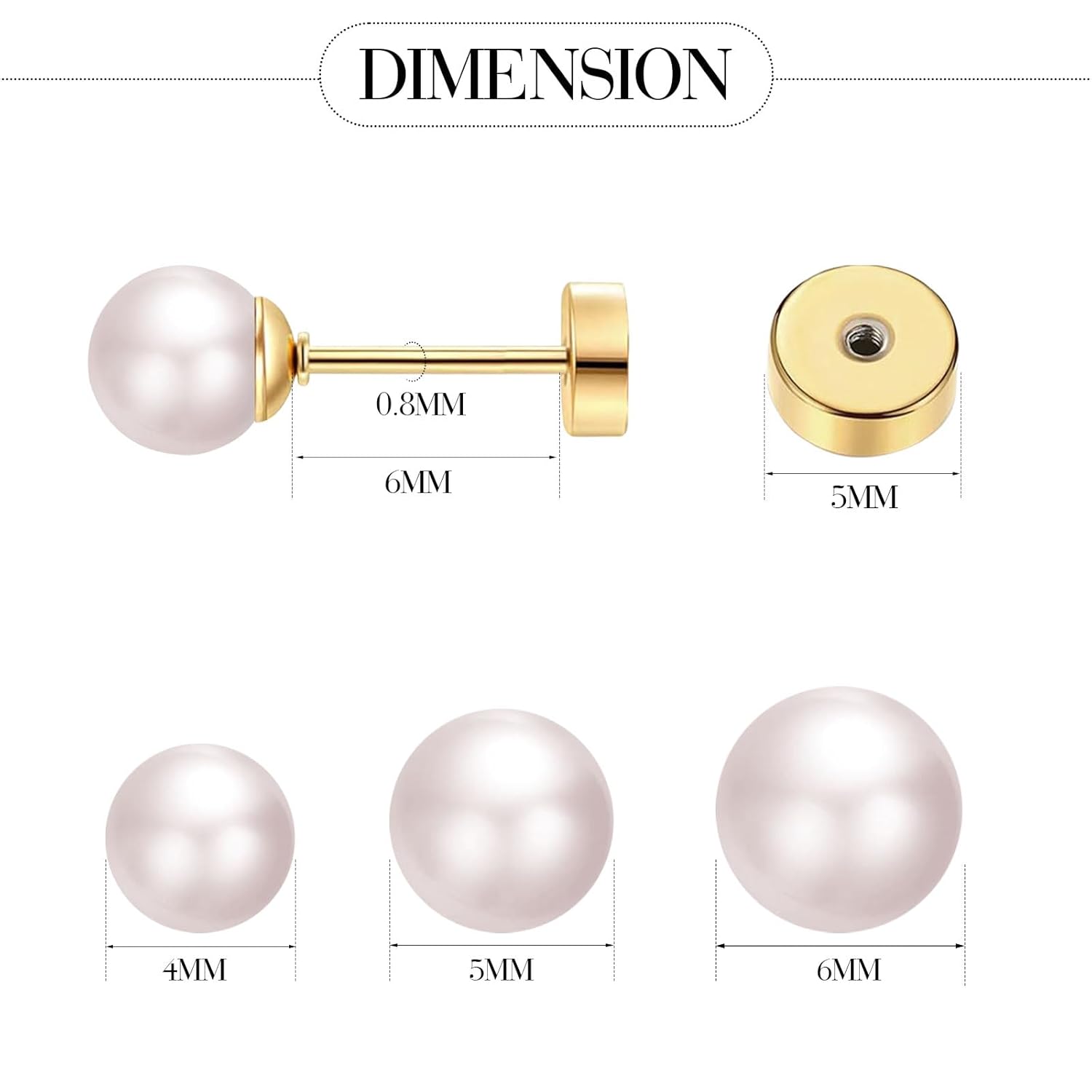 3 Pairs Tiny Pearl Stud Earrin - đánh giá và giá Body Jewelry Surgical Steel