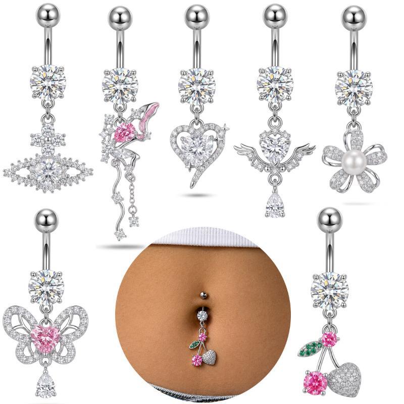 1Pcs Exquisite Dangle Belly Bu - đánh giá và giá Body Jewelry Surgical Steel
